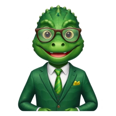 alligator with clothes and wearing glasses sticker