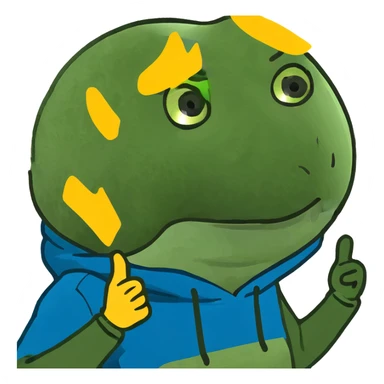 Un emoji de piel amarilla de pelo rubio y con buzo azul haciendo dab sticker