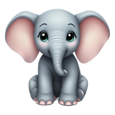 Cute Baby elephant with thick eyelashes sticker
