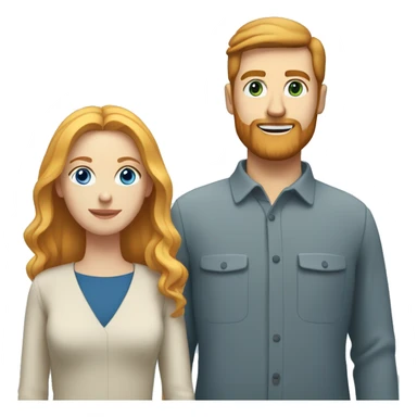 Couple white man with ginger hair and beard and a white woman with blonde hair and blue eyes  sticker