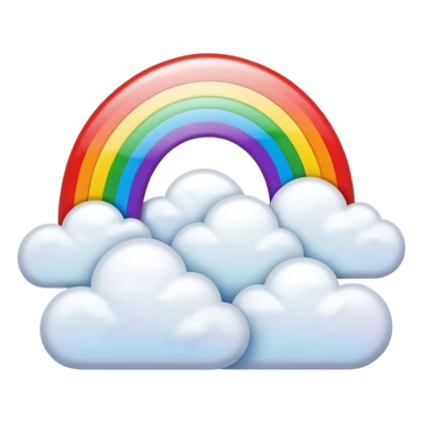 Rainbow with fluffy clouds  sticker