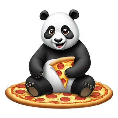 panda eating pizza sticker