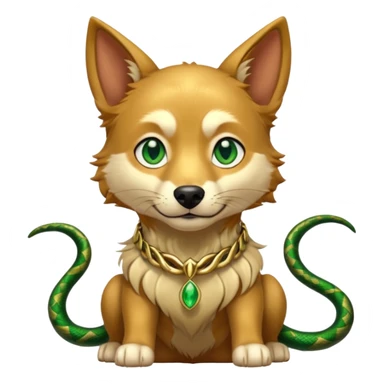 loki god of mischief as a dog. he as snakes.  dynamic pose sticker