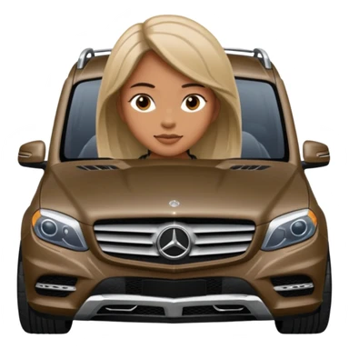 Karen driving a small black Mercedes-Benz SUV sticker