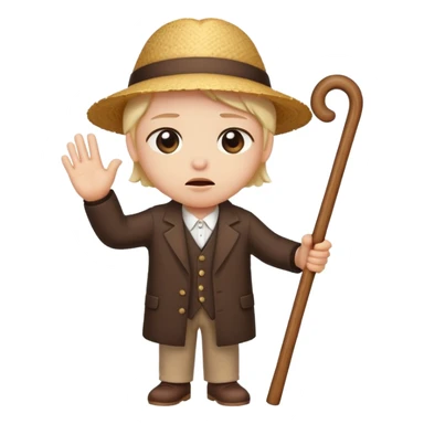 cartoon character with Resentment - bitter indignation at having been treated unfairly - waving cane sticker