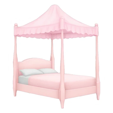pastel pink canopy bed sticker