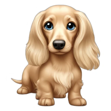 Cream Dachshund long haired blue eyed sticker