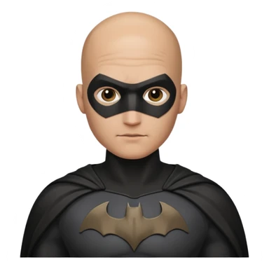I Want a 25 years old man with no hair in a batman costume sticker