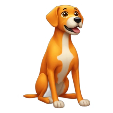 animatronic broken orange dog with no legs sticker