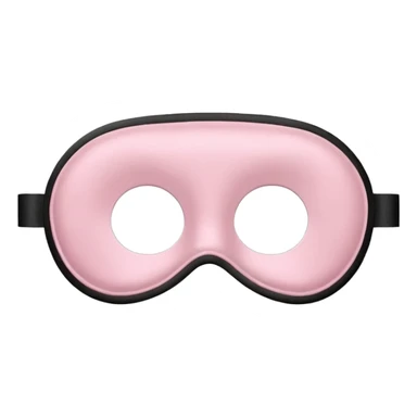 Pastel pink sleep mask made of silk, clean composition sticker