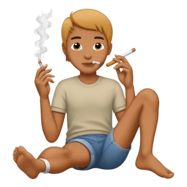 Smoking with feet sticker