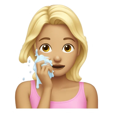 blonde girl washes her face sticker