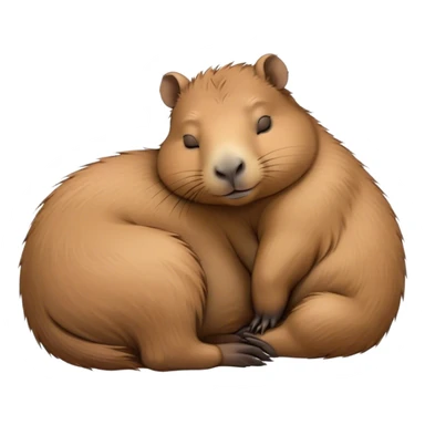 Meme-Worthy cute Sleeping Capybara Portrait Emoji, Head resting peacefully with a contented smile, showcasing luxuriously soft, fluffy fur and eyes gently closed in serene slumber, Simplified yet hilariously adorable features, highly detailed, glowing with a soft, drowsy natural light, high shine, relaxed and utterly lovable, stylized with an air of playful laziness, bright and heartwarming, soft glowing outline, capturing the essence of a sleeping capybara that feels destined to become the next viral sensation of adorable rest! sticker