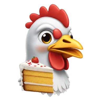 a chicken with a cake for a head medal emoji  sticker