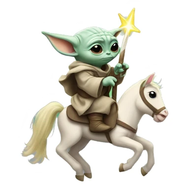 baby yoda riding unicorn sticker