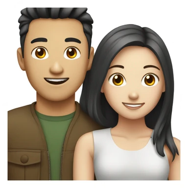 Asian guy white girl couple sticker