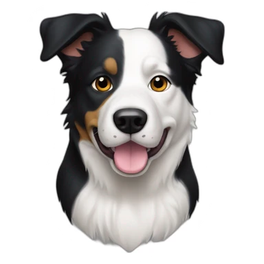 short-hair, black-and-white, border-collie-american-bulldog, white-fur-around-left-eye sticker