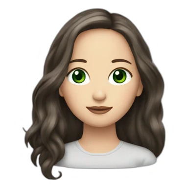 Jennifer Lawrence with Green eyes and long dark hair sticker