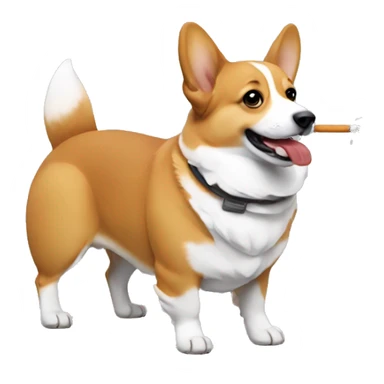 Corgi with cig in mouth sticker