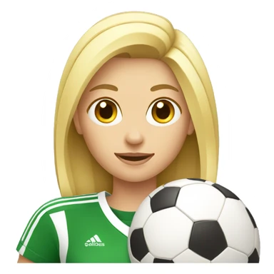 blond woman holding a soccer ball in her hand sticker