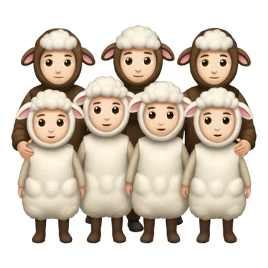 Quero 5 pessoas vestidas de ovelhas sticker