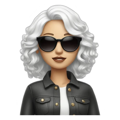 Fashion Mannequin white hair, sunglasses sticker