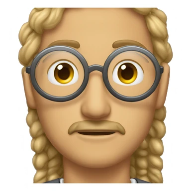 Locutor con anteojos peli corto y micrófono  sticker