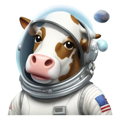 Cow in space sticker
