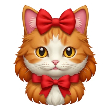 Cat wearing a bow sticker