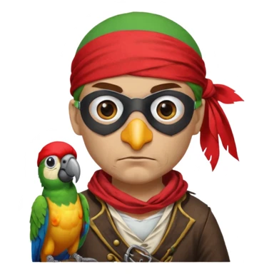 pirate and parrot sticker