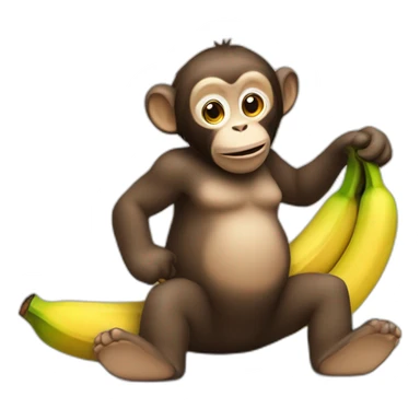 Un singe avec une banane sticker