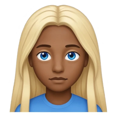 mavi gözlü uzun sarı saçlı zenci sticker