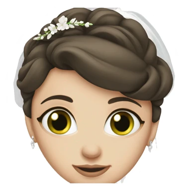 White brunette bride green eyes sticker