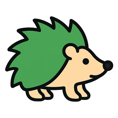 green hedgehog, modern, friendly sticker