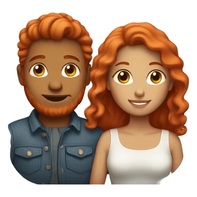 Red haired couple in love sticker