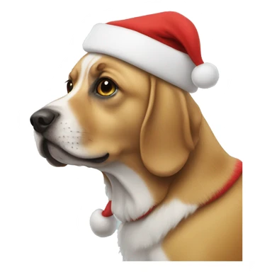 Dog wearing Santa hat  sticker