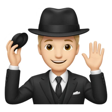 man tipping his hat sticker