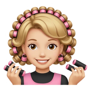 girl with hair roller sticker