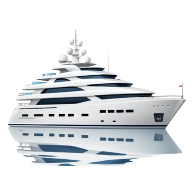 large yacht facing to the left on white background sticker