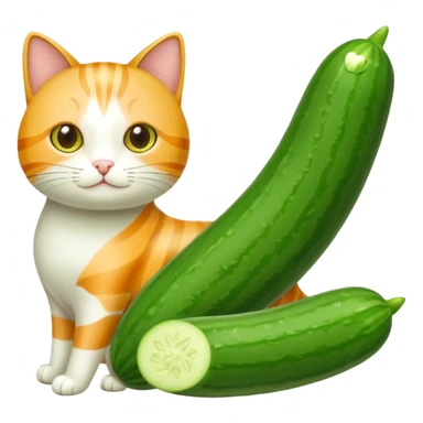 Cucumber cat sticker