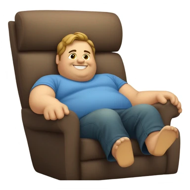 fat guy happily resting on couch sticker