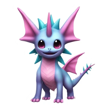 Pink Edgy Vaporeon dragon With Fins and spikes full body sticker