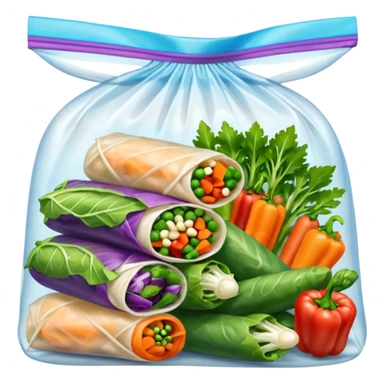 Thai spring rolls in a freezer bag sticker