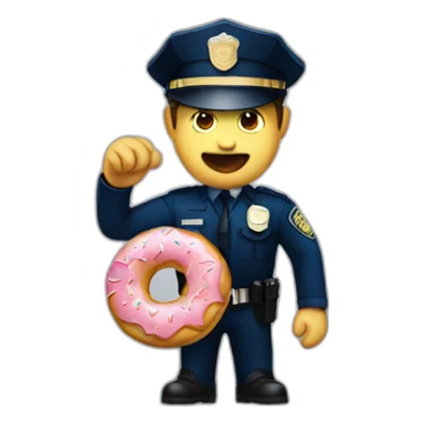 cop eating donut sticker