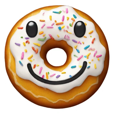 A donut with face sticker