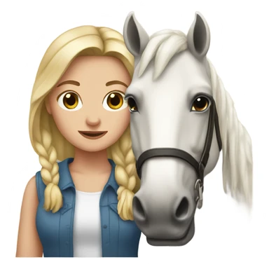 white girl with a horse sticker
