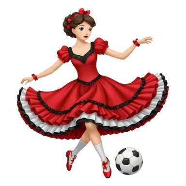 Cancan dancer kicking a soccer ball sticker