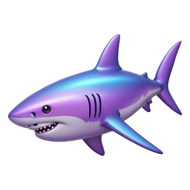 Glitter purple Shark sticker