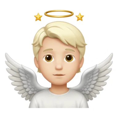 Blond white hair angel boy emoji sticker