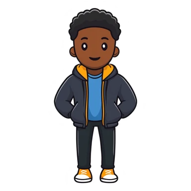 black man with casual style sticker